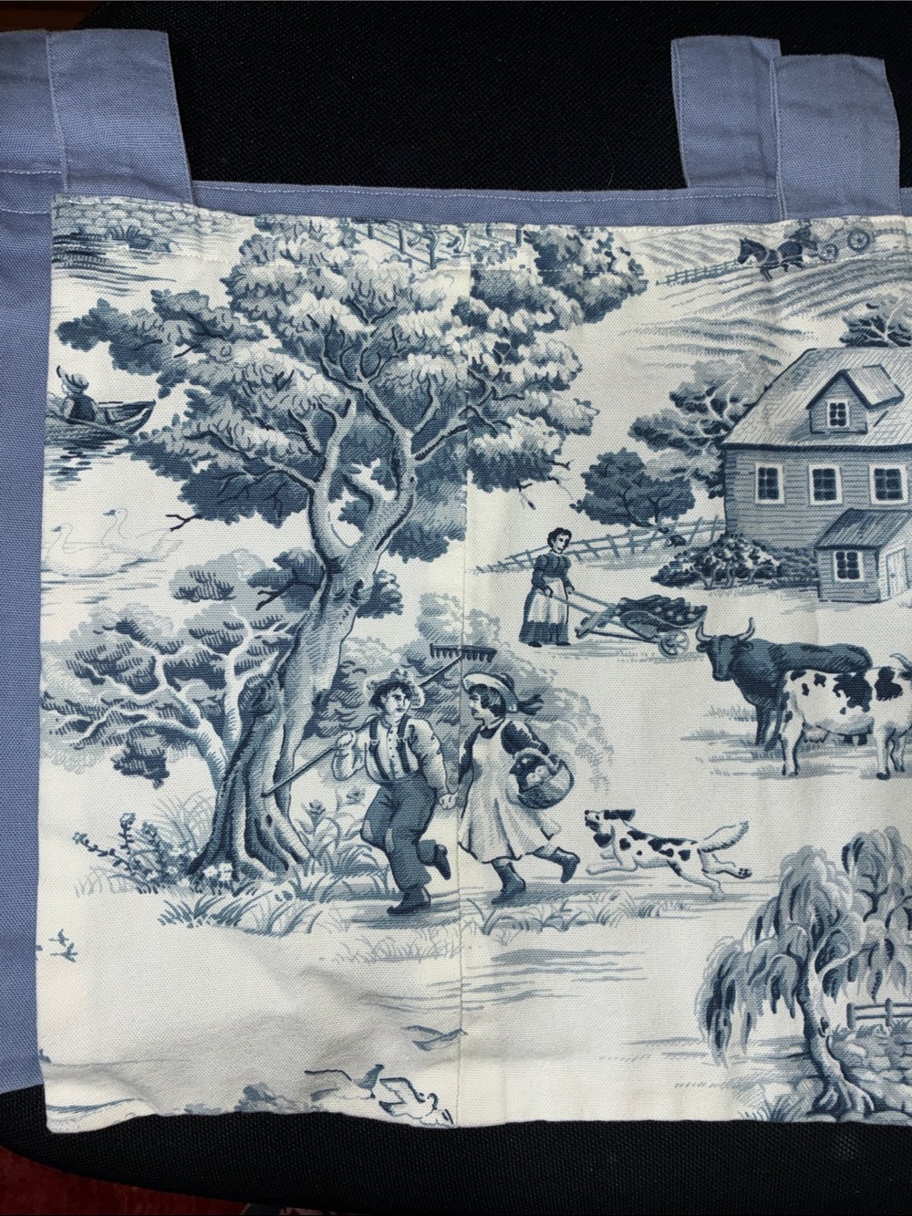 Provence Blue Toile Tab Window Valance